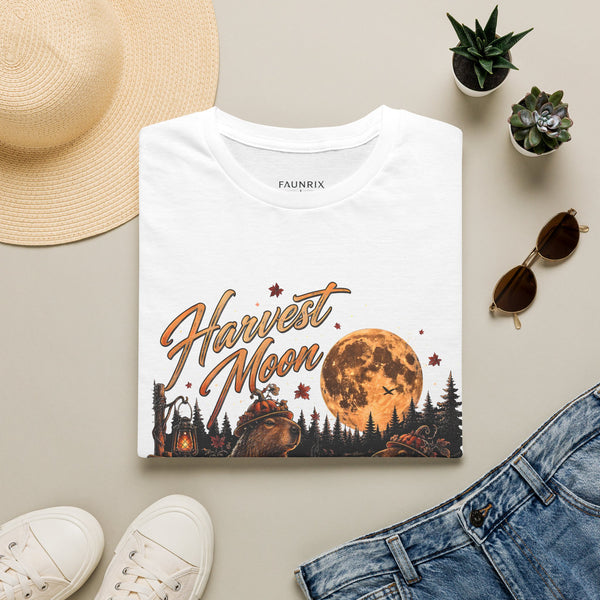 Harvest Moon T-Shirt — Autumn Campfire Bear Forest Tee