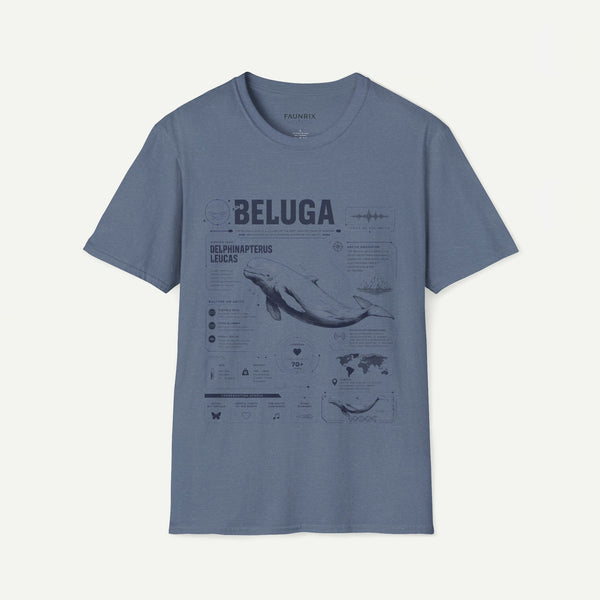 Beluga Whale Anatomy T-Shirt — Marine Life Illustration Tee Delphinapterus leucas