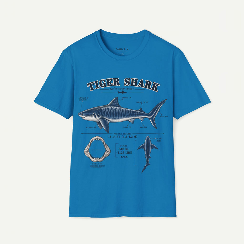 Tiger Shark Anatomy T-Shirt — Vintage Marine Biology Graphic Tee