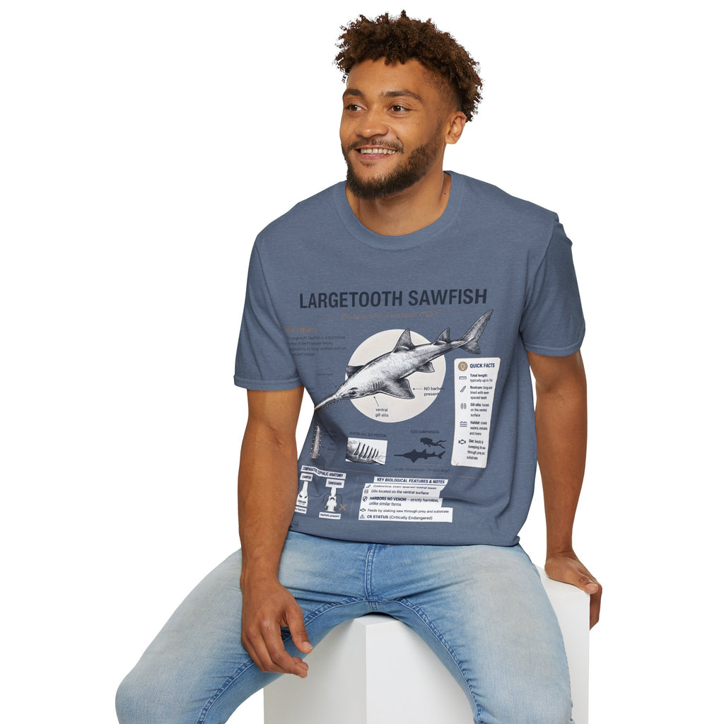 Largetooth Sawfish Anatomy T-Shirt — Marine Biology Graphic Tee