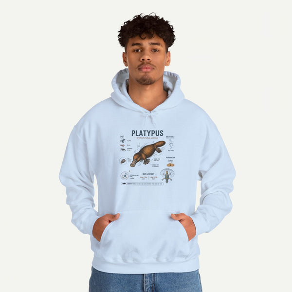 Platypus Anatomy Hoodie — Scientific Illustration Pullover for Nature Lovers