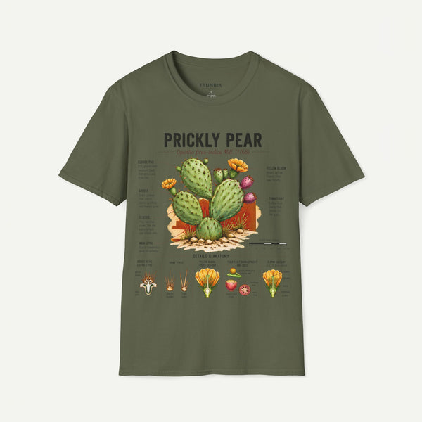 Prickly Pear Botanical T-Shirt — Vintage Cactus Illustration Tee