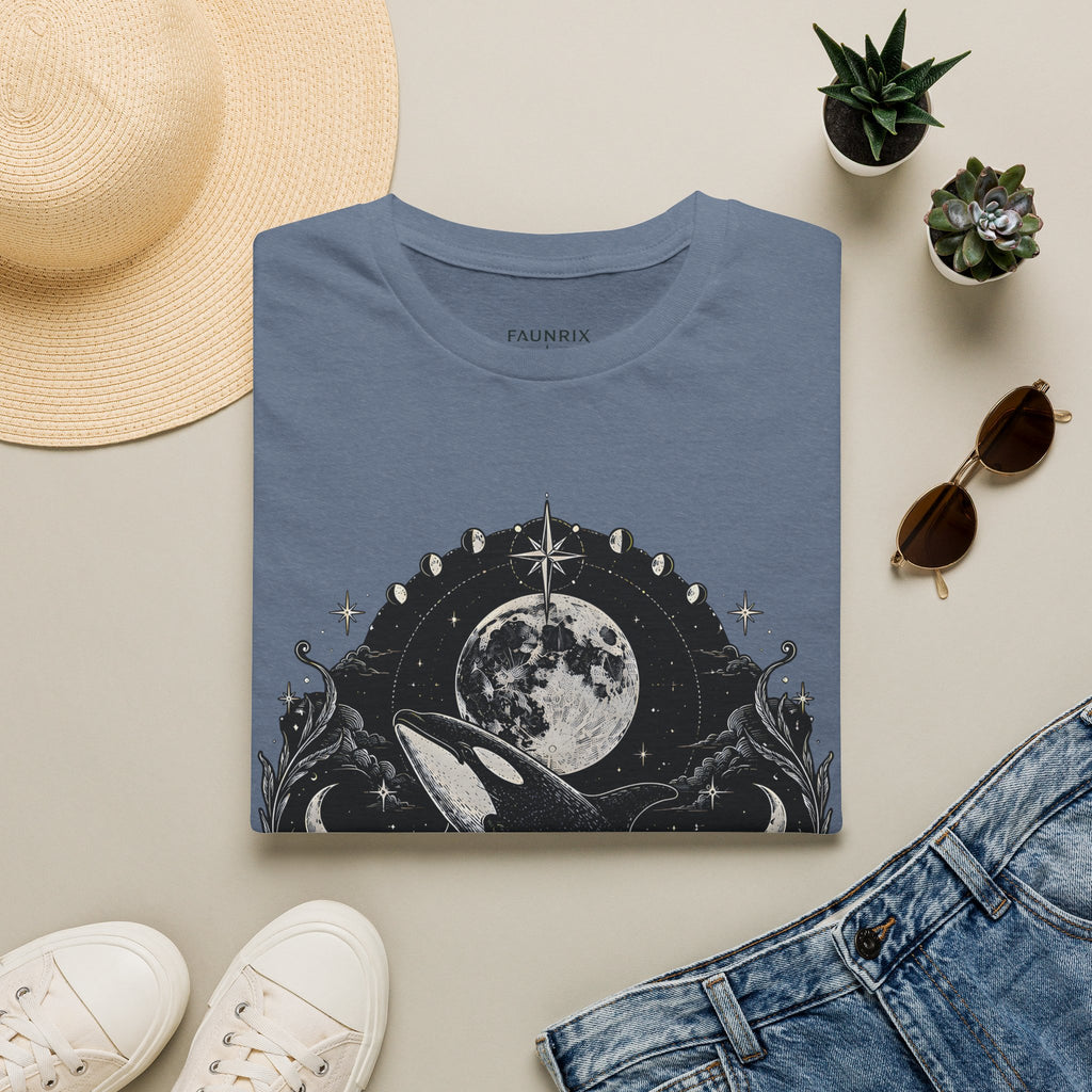 Orca Moon T-Shirt — Whale & Full Moon Illustration Tee