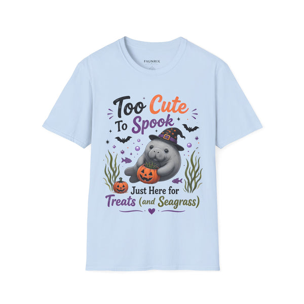 Too Cute to Spook Hippo Halloween T-Shirt — Just Here for Treats Cute Spooky Tee