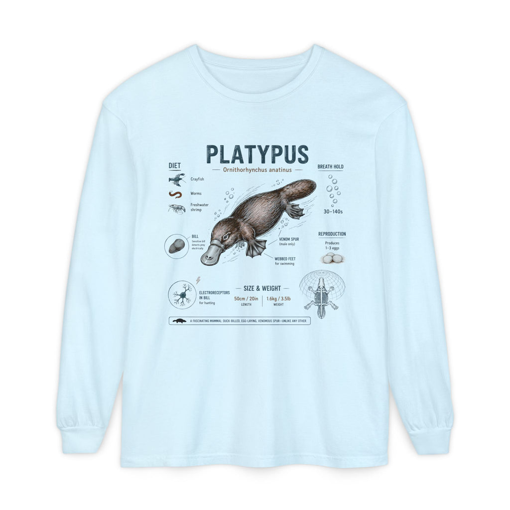 Platypus Anatomy Long Sleeve Tee — Illustrated Scientific Graphic