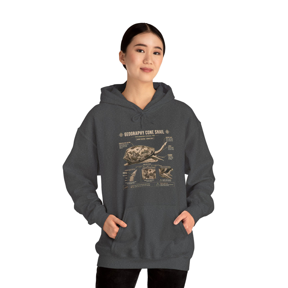 Turtle Anatomy Hoodie — Vintage Sea Turtle Illustration, "Be Different, Embrace Your Shell" Sweatshirt
