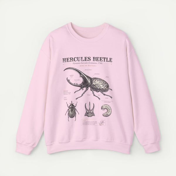 Hercules Beetle Anatomy  Crewneck Sweatshirt – Vintage Entomology Graphic