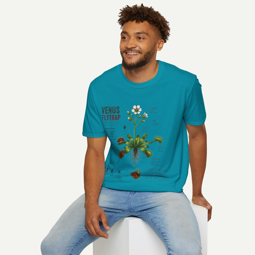 Venus Flytrap Anatomy Botanical T-Shirt – Illustrated Plant Diagram Tee