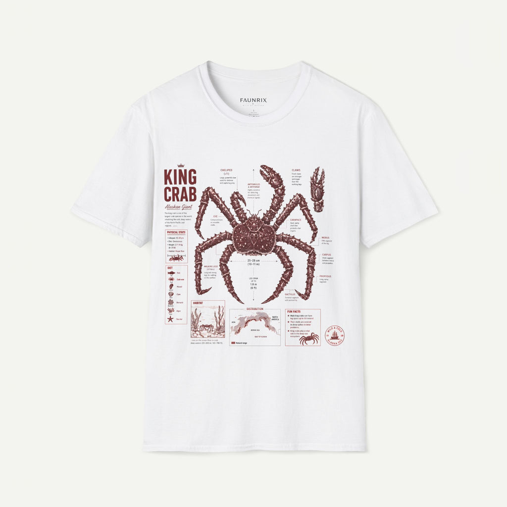 King Crab Anatomy T-Shirt — Vintage Seafood Diagram Tee