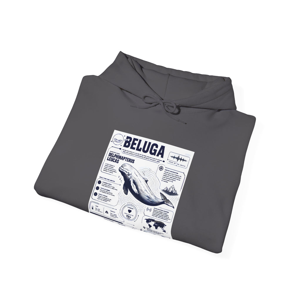 Beluga Whale Graphic Hoodie - Marine Life Diagram Sweatshirt