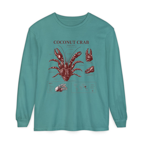 Coconut Crab Long Sleeve Tee — Vintage Marine Illustration