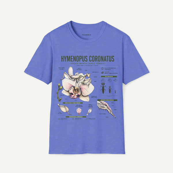 Mantis Anatomy Tee — Hymenopus Coronatus Orchid Mantis Illustration