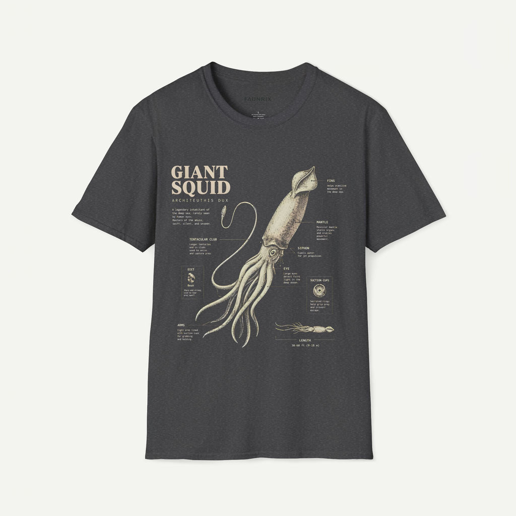 Giant Squid Anatomy T-Shirt — Vintage Marine Biology Graphic Tee