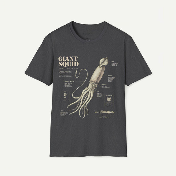 Giant Squid Anatomy T-Shirt — Vintage Marine Biology Graphic Tee