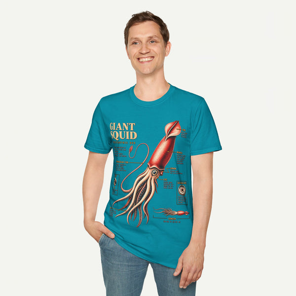 Squid Anatomy Graphic T-Shirt — 'Giant Squid' Vintage Scientific Illustration