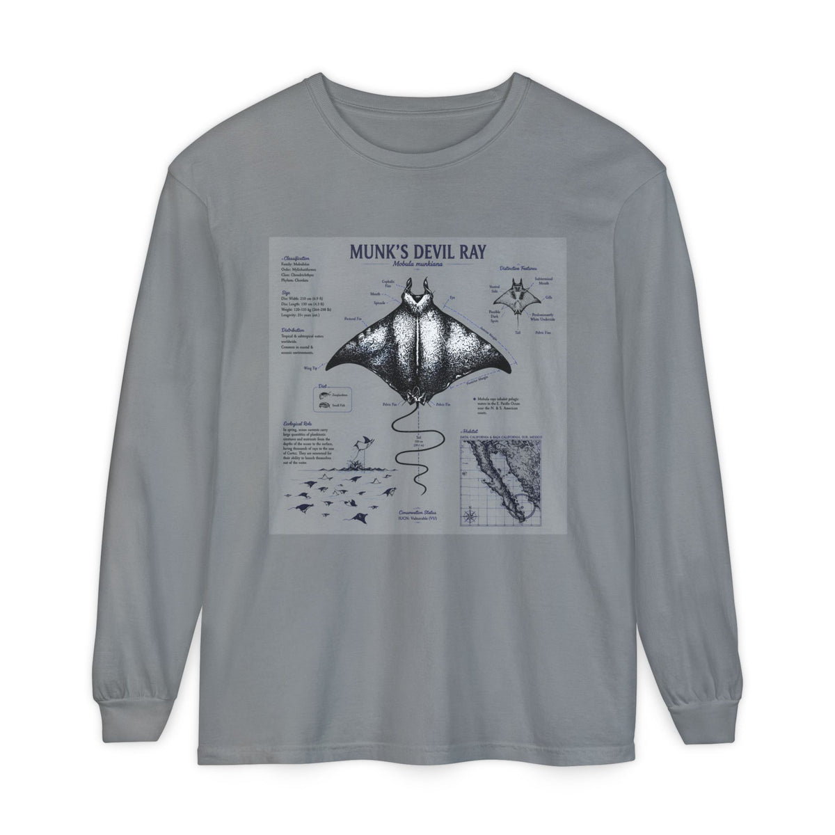 Munk's Devil Ray Anatomy Long Sleeve Tee