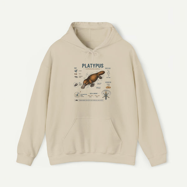 Platypus Anatomy Hoodie — Scientific Illustration Pullover for Nature Lovers
