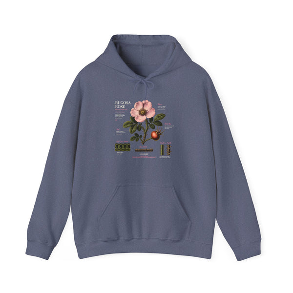 Vintage Botanical Hoodie — Rose Diagram Print