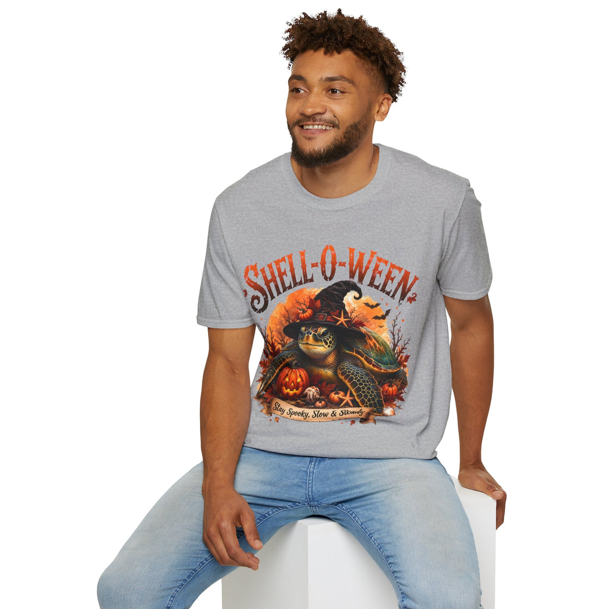 Shell-O-Ween T-Shirt — Spooky Pumpkin Witch Halloween Tee