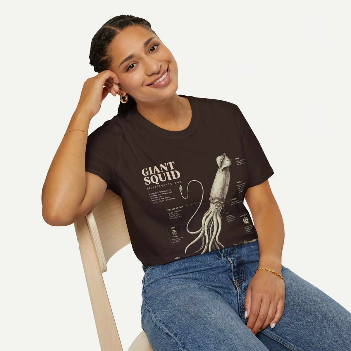 Giant Squid Anatomy T-Shirt — Vintage Marine Biology Graphic Tee