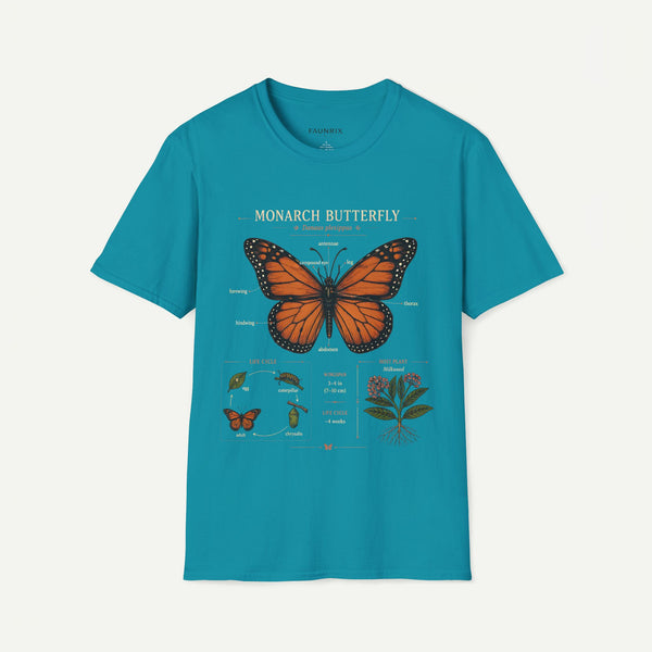 Monarch Butterfly Anatomy T-Shirt — Vintage Nature Illustration Tee