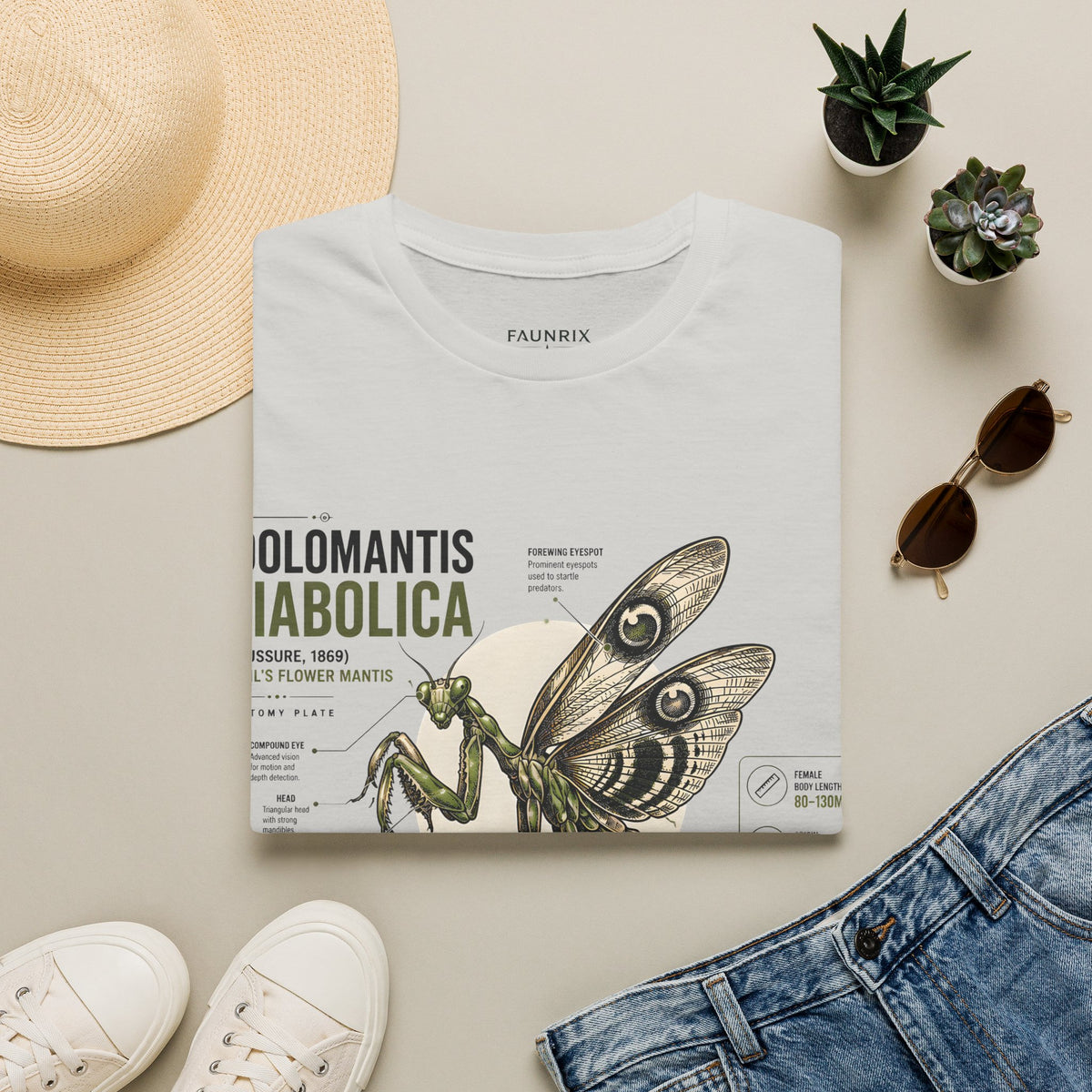Praying Mantis Botanical Anatomy T-Shirt — Mantis Taxonomy Graphic Tee