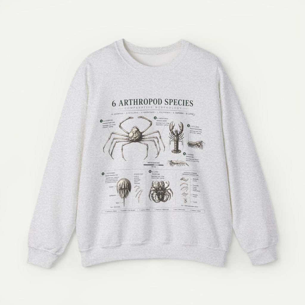 Arthropod Species Crewneck Sweatshirt — Vintage Scientific Bug Anatomy Pullover