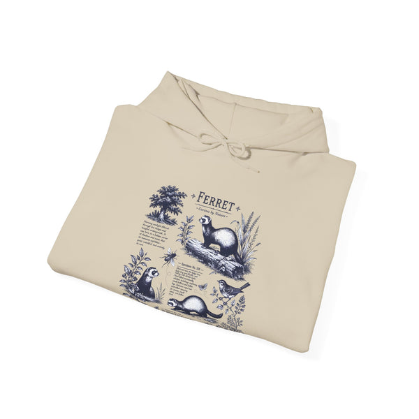 Ferret Vintage Illustration Hoodie — Retro Wildlife Graphic Sweatshirt