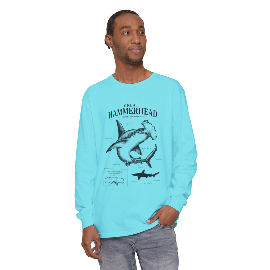 Hammerhead Shark Anatomy Long Sleeve Tee