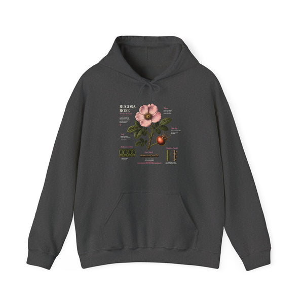 Vintage Botanical Hoodie — Rose Diagram Print