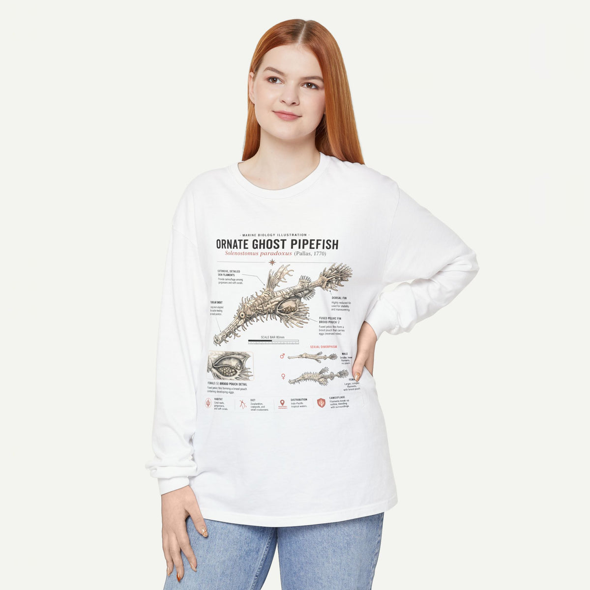 Ornate Ghost Pipefish Anatomical Long Sleeve Tee