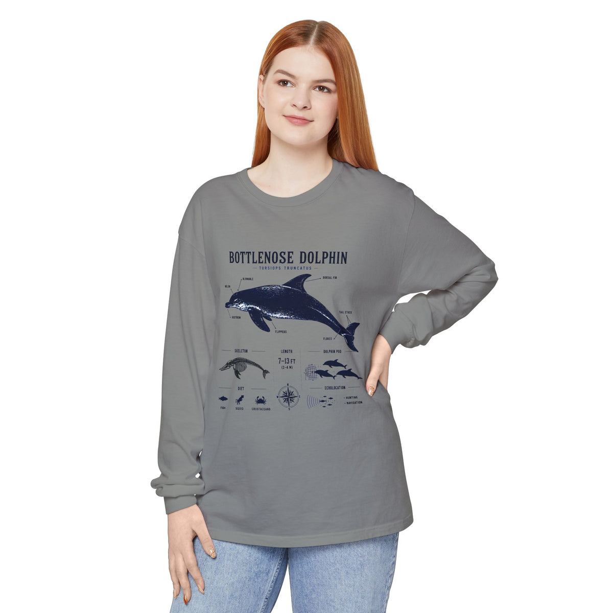 Bottlenose Dolphin Anatomy Long Sleeve Tee
