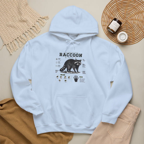 Raccoon Anatomy Hoodie — Vintage Wildlife Illustration Sweatshirt