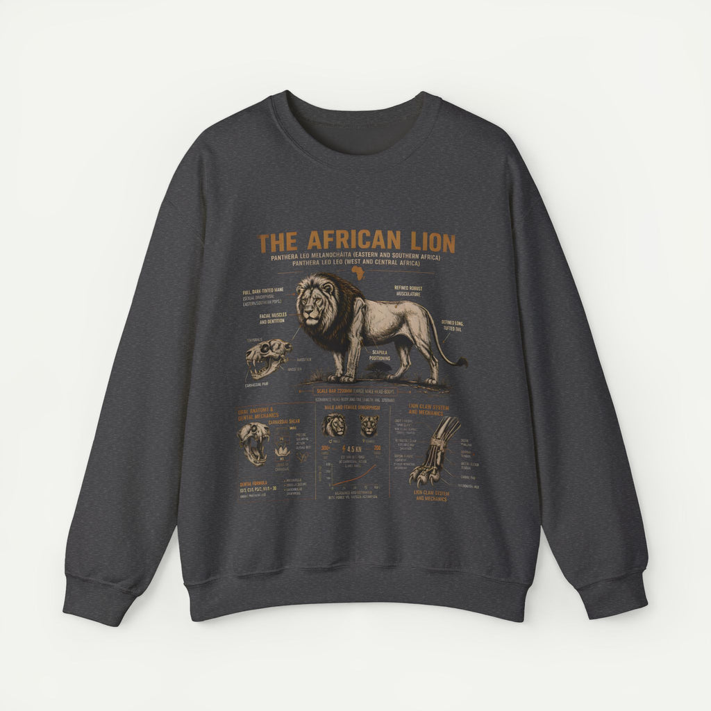 African Lion Anatomy Crewneck Sweatshirt