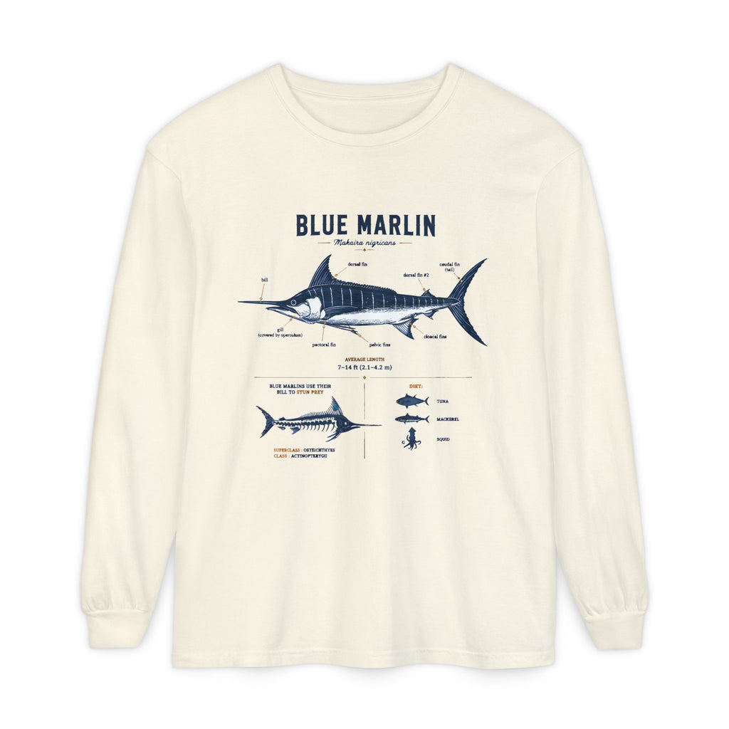 Blue Marlin Anatomy Long Sleeve Shirt