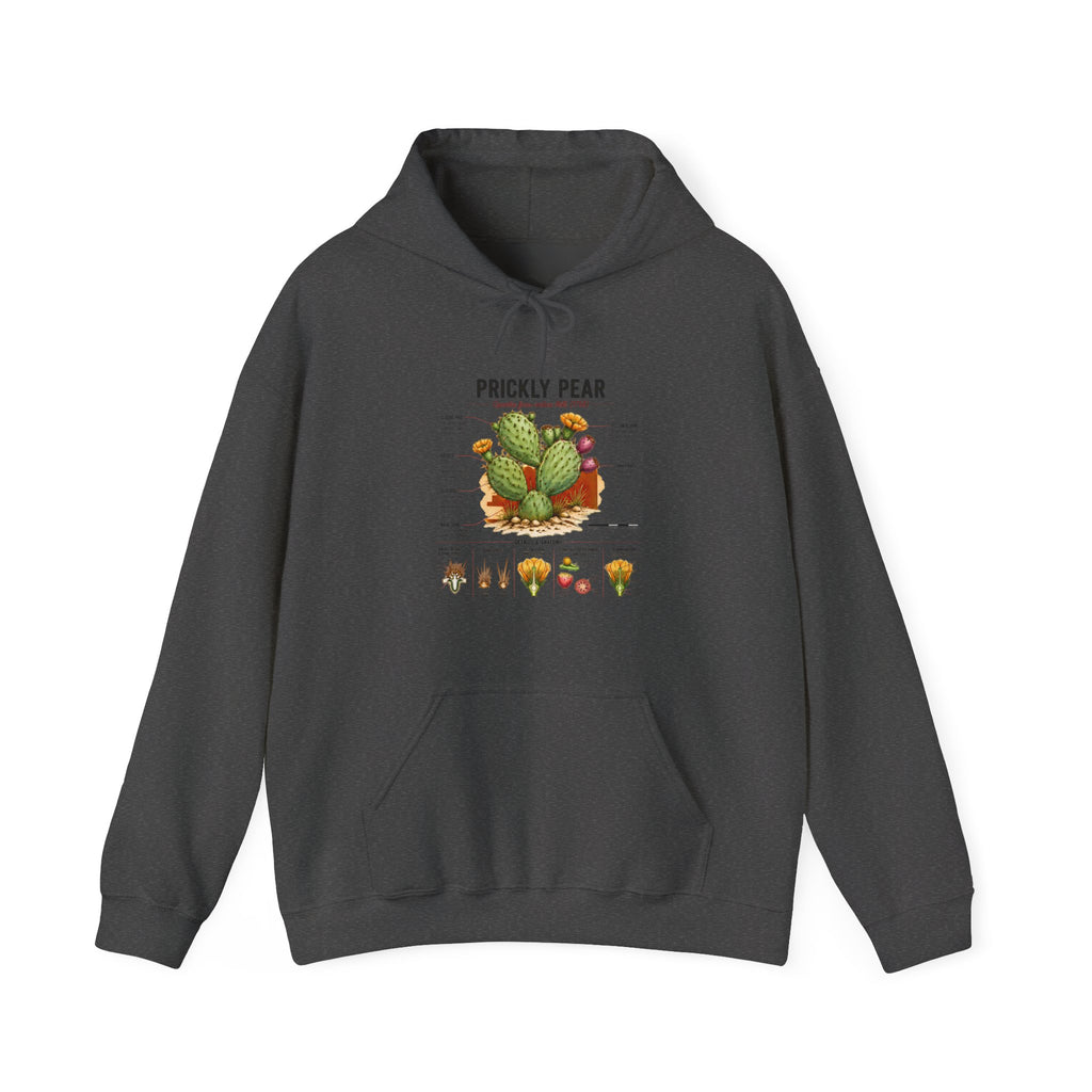 Prickly Pear Botanical Hoodie – Cactus Anatomy Illustrated Sweatshirt