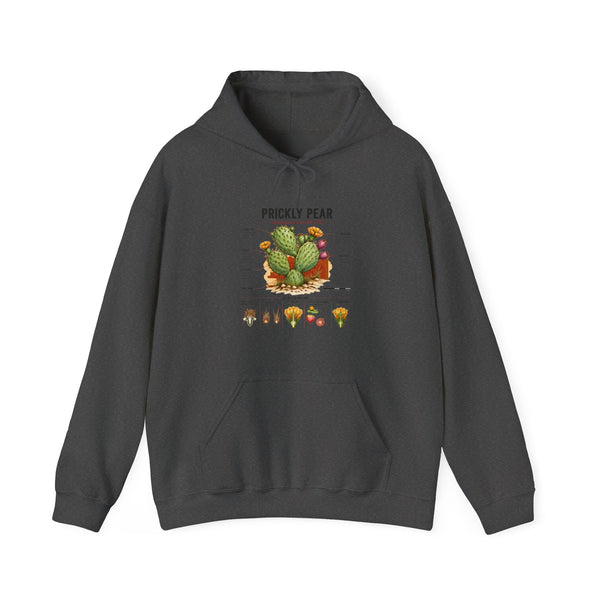 Prickly Pear Botanical Hoodie – Cactus Anatomy Illustrated Sweatshirt