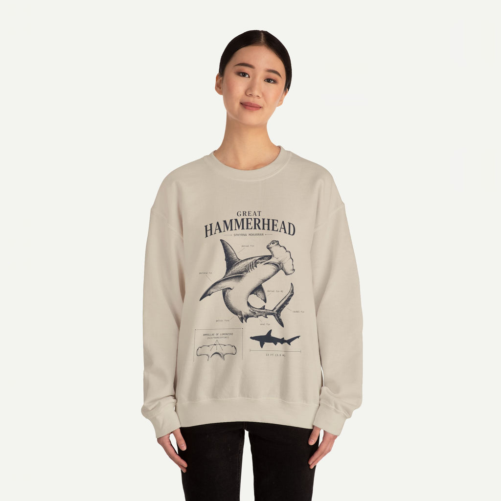 Hammerhead Shark Sweatshirt – Great Hammerhead Illustration