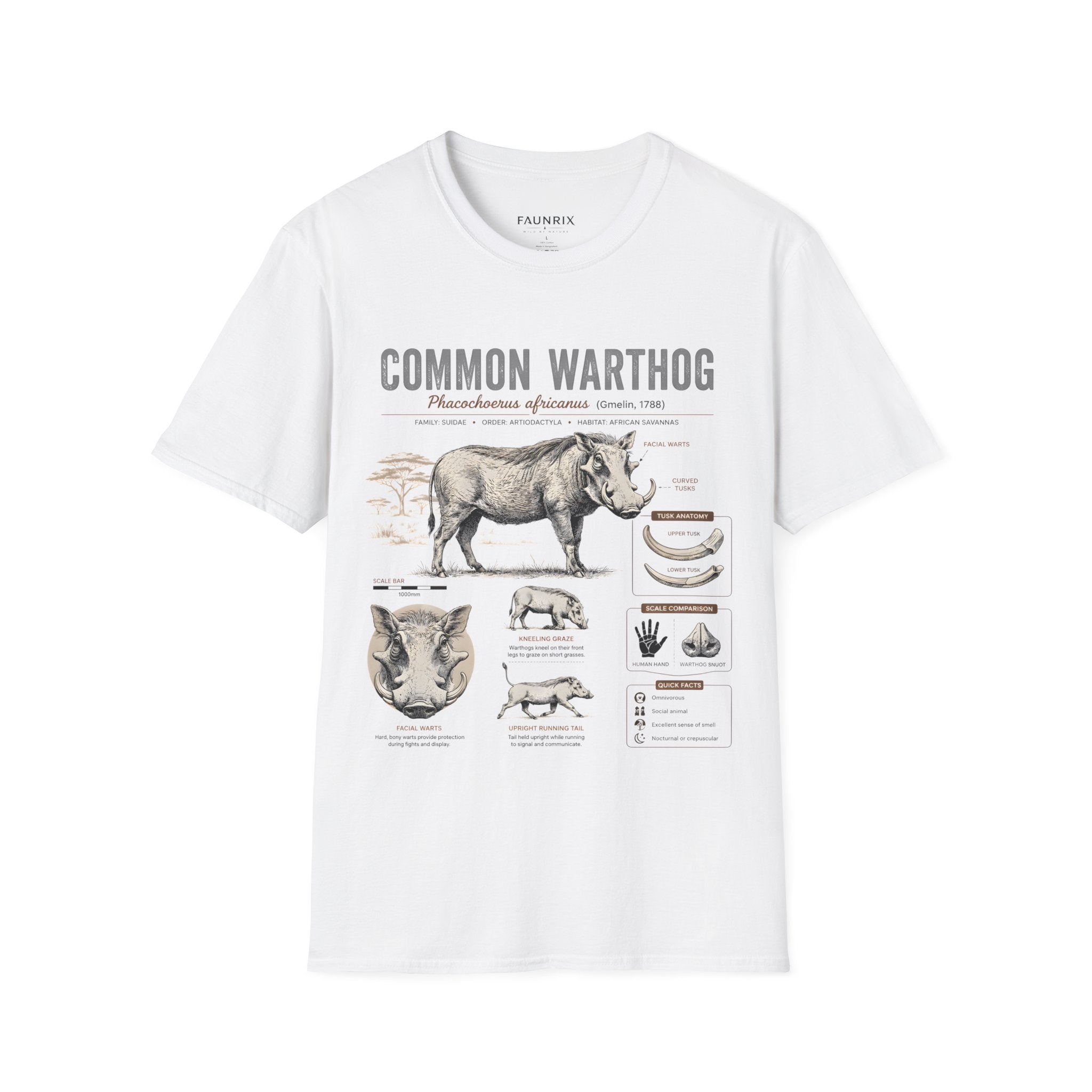 Common Warthog Anatomy T-Shirt — Vintage Wildlife Graphic Tee Secondary image