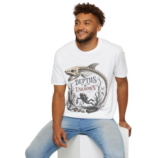 Depths of the Unknown Fish Skeleton T-Shirt