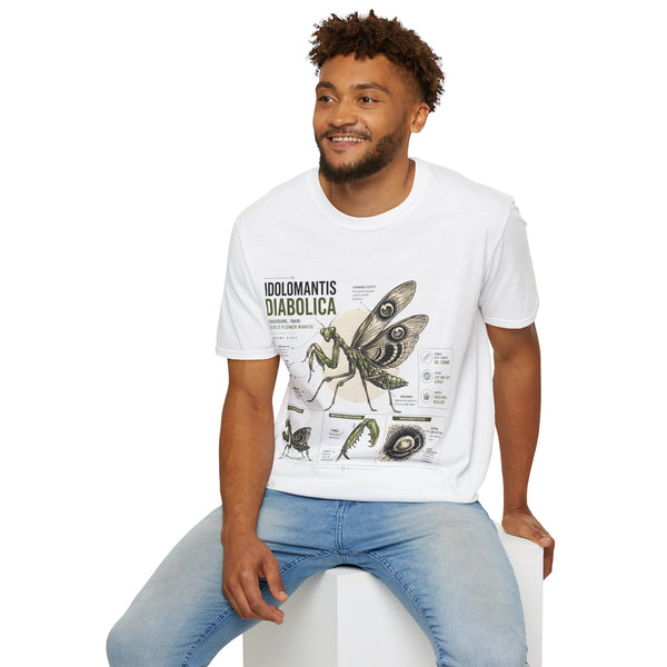 Praying Mantis Botanical Anatomy T-Shirt — Mantis Taxonomy Graphic Tee
