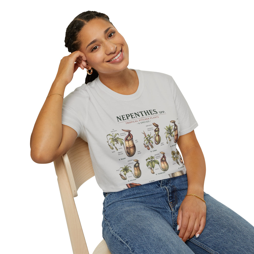 Nepenthes Botanical Tee — Carnivorous Pitcher Plant Anatomy Shirt