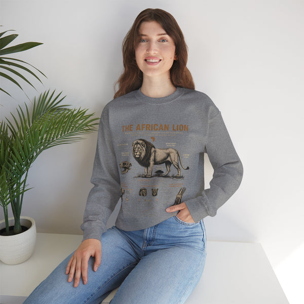 African Lion Anatomy Crewneck Sweatshirt