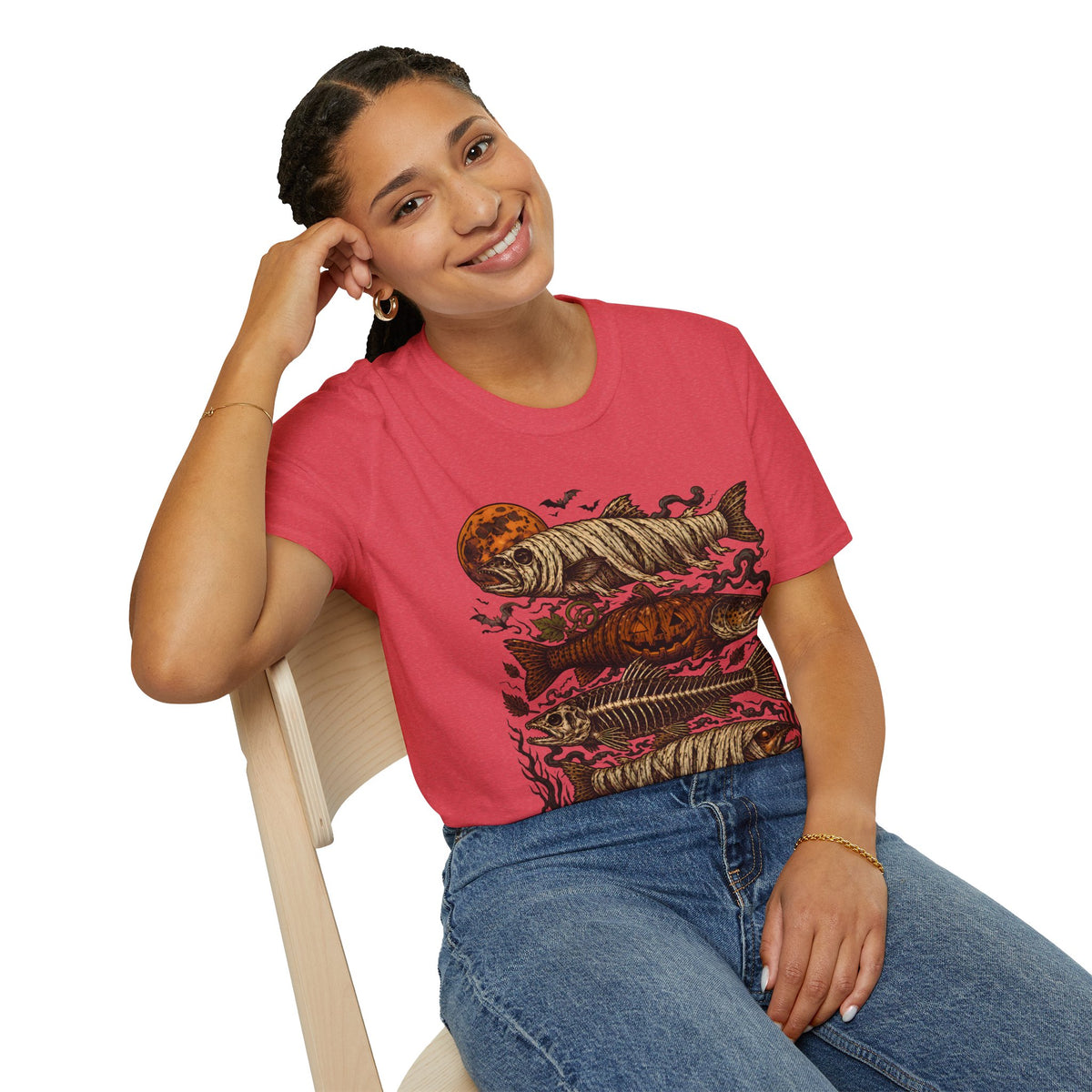 Halloween Pumpkin Fish T-Shirt — Spooky Koi Graphic Tee