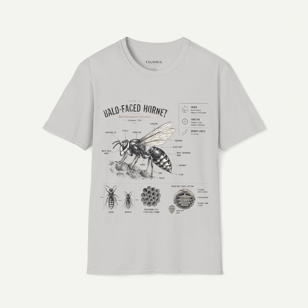Bald-Faced Hornet Anatomy T-Shirt - Vintage Entomology Illustration