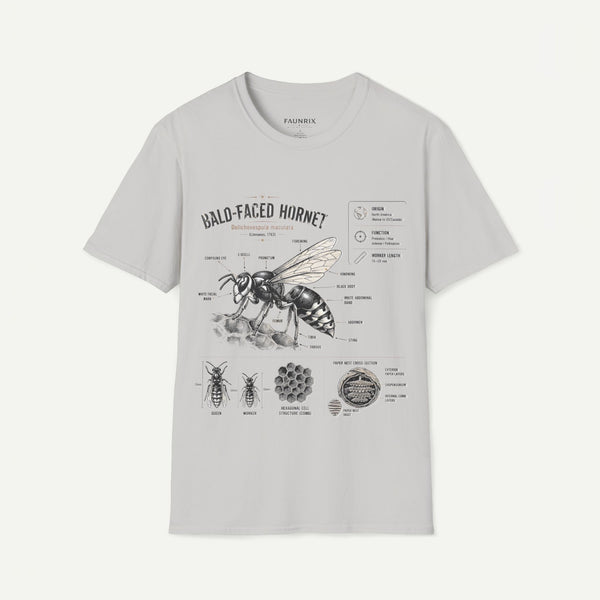 Bald-Faced Hornet Anatomy T-Shirt - Vintage Entomology Illustration