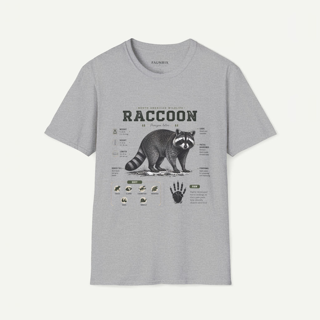 Raccoon Anatomy T-Shirt — North American Wildlife Graphic Tee