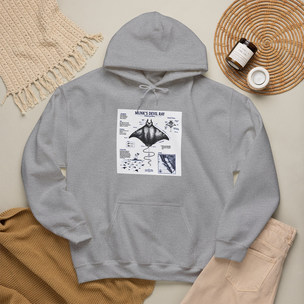 Manta Ray Anatomy Hoodie — Marine Life Graphic Pullover