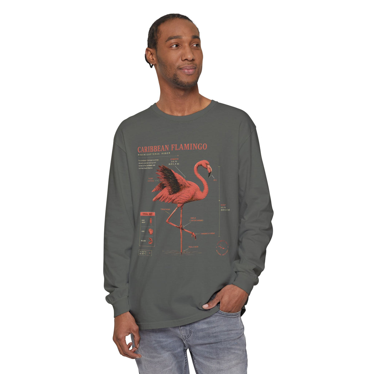 Caribbean Flamingo Anatomy Long Sleeve Tee