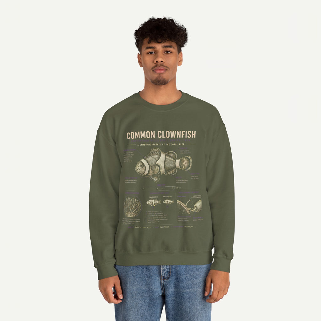 Common Clownfish Anatomy Sweatshirt – Marine Biology Graphic Pullover